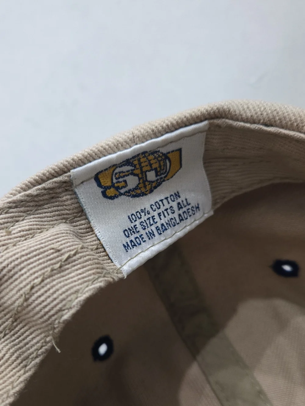 Vintage 'Brooklyn' Embroidered Unisex Baseball Cap - Beige and Navy